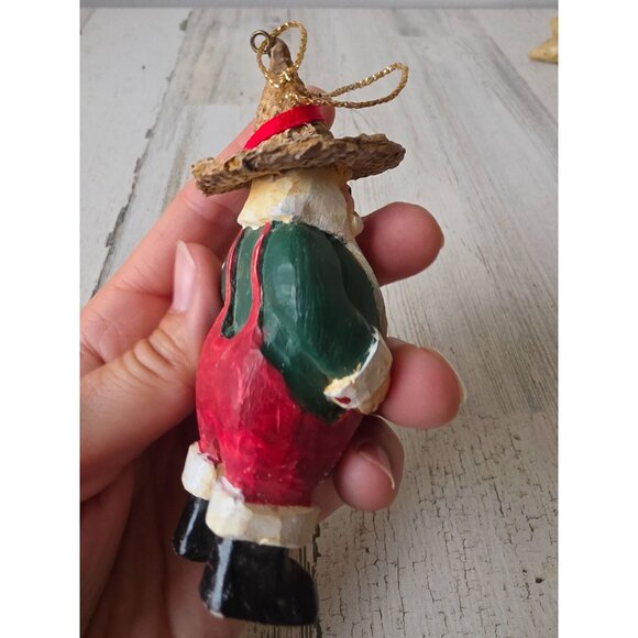 Vintage silvestri farmer Santa walking ornament Xmas tree dance - Picture 5 of 8
